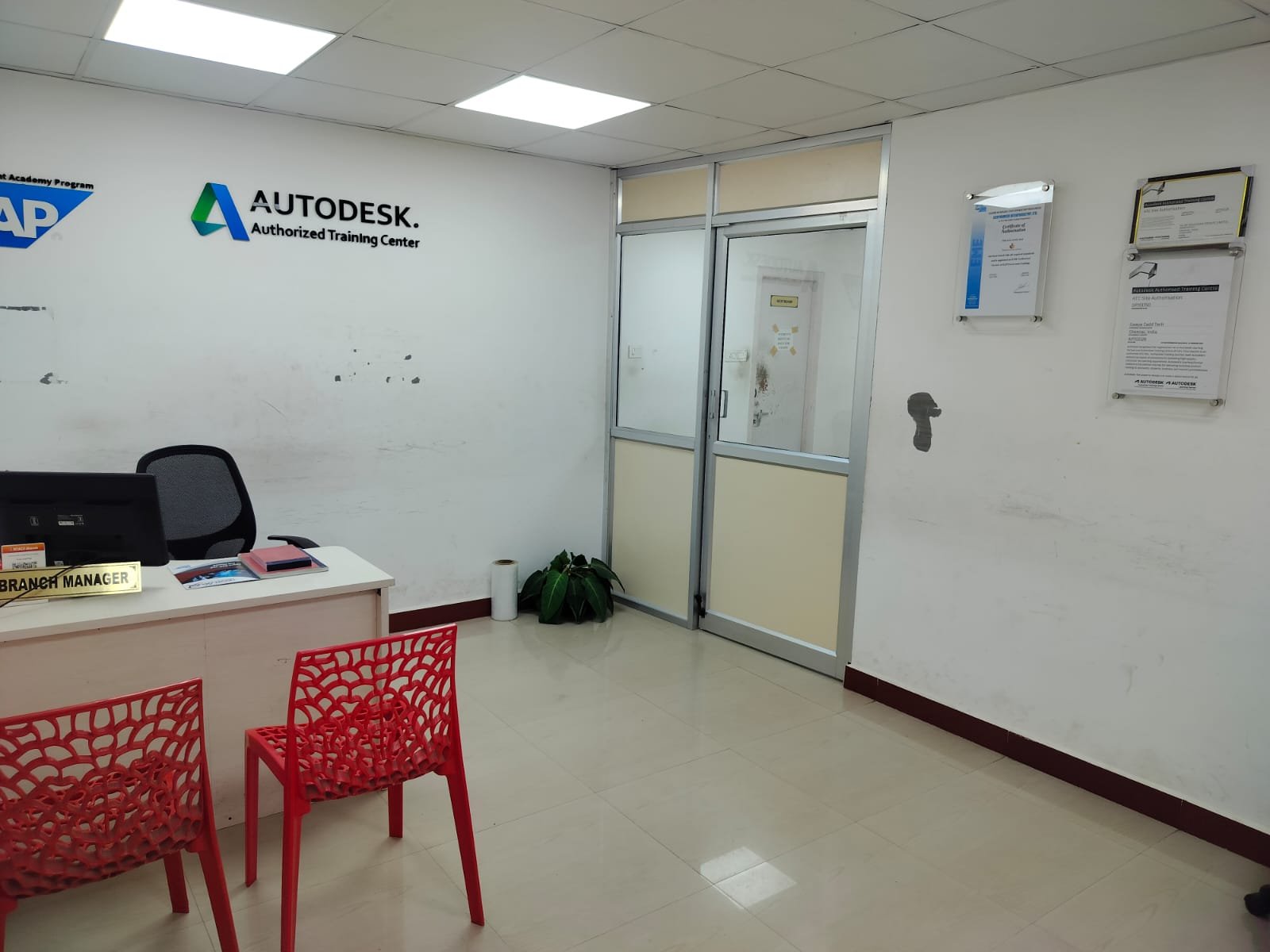 Reception area at the Techmaax Velachery centre